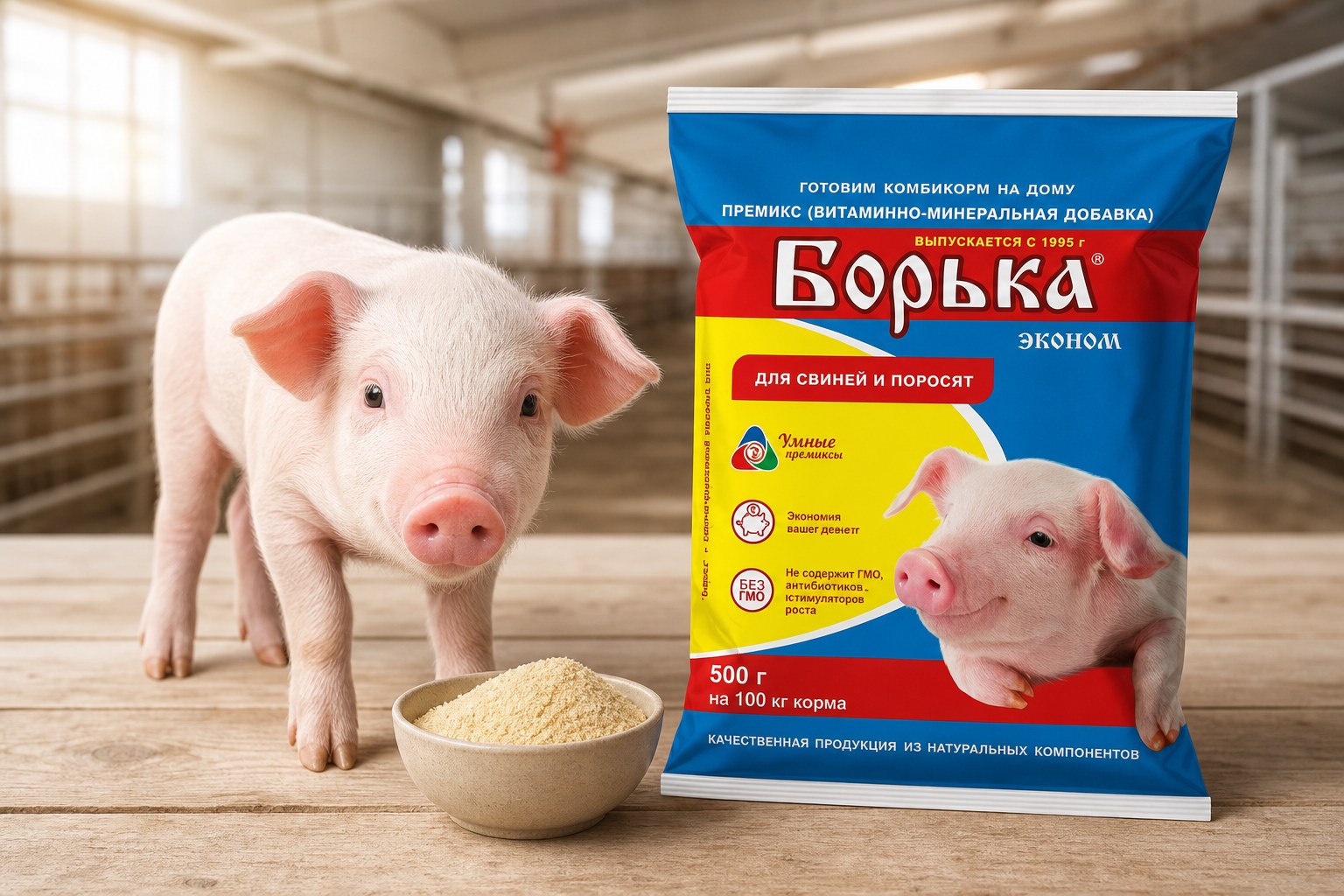 Премикс Борька Эконом для свиней
